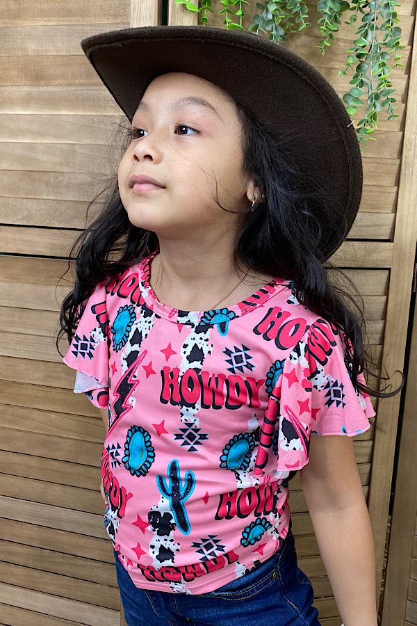 HOWDY Pink girl blouse DLH2385