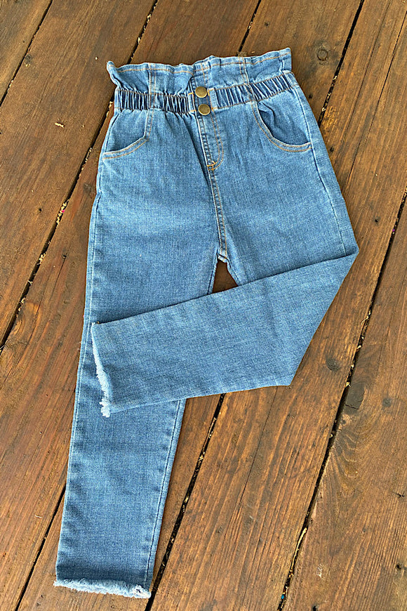 Blue denim skinny girl jeans 230115M