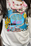 Wild heart white long bell sleeve girl top DLH0913-10