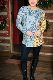Leopard printed long sleeve women top YMY11741 (ES5) FS6