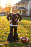Sequin football embroidery top black bell bottom girls sets XCH0024-6H (A10S1)