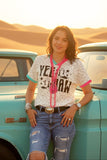 YEE HAW & Leopard prints short sleeve women top XCH14764 IS1