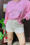 DLH15246 Wholesale ivory sequin women shorts w/elastic waist band&side pockets( IS10)