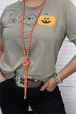 DLH9479 BOO Halloween printed short sleeve gray women t-shirt HS2