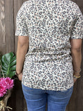 DLH12495 Boots floral&cactus leopard multi color printed short sleeves women tops