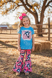 Western CRAY HEIFER girls top & bell bottoms girls boutique set 1101WY 5S2