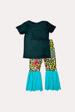 Western COWBOY TAKE ME AWAY Leopard & turquoise girl's boutique set 1119WY 5S9