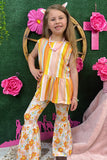 Multi color blouse w/floral pants printed 2pcs girl set 1135WY (A5S9