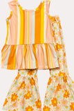 Western chic floral pant 2pcs girls bouituqe set 1135WY (A5S9)