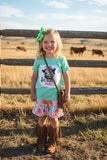 Western "SAY WHAT HEIFER" cow & floral girls boutique set 1163WY (A3S5)