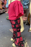 Western HOWDY hot pink short sleeve top & black bell bottom girls boutique set 1173WY (A6S5)