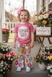 11906MZ Mama's girl flower print blush girls clothing sets (A4S10)