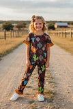 Western brown bull & cactus & aztec girls boutique sets 11907MZ (A1S9)