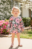 12004MZ  Floral prints long sleeve baby girl rompers/dress (A13S2)