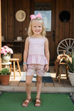 Western cream top boots print shorts 2pc girls boutique sets 12373MZ (A5S1)