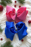 Pink double layer hair bows 7.5" with rhinestones (4PCS/$10.00)