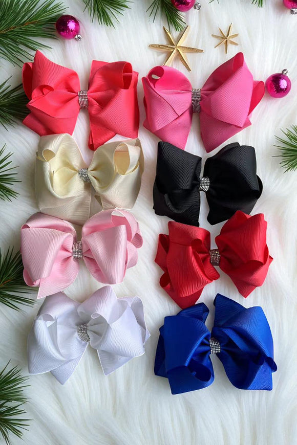 Mix color double layer hair bows 7.5