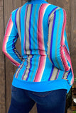 GJQ9433 Multicolor serape zipper jacket AS15