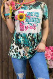 XCH12261 HE IS RISEN Y'ALL Turquoise printed t-shirt HFloor