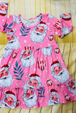 Christmas Santas & Hearts & Balls print long sleeve dress XCH0017-2H A9S7