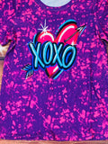 XCH0011-7H "XOXO" heart print short sleeve girls shirt