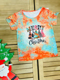 XCH0722-21H “Merry Christmas" Trees Print Short sleeve T-shirt