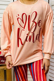 Western "Be Kind" top & striped bell bottom girls boutique set XCH0018-14 A5S3