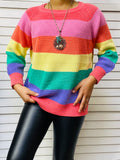 230144M Rainbow colorful girls knit sweater for children