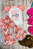 Western HOWDY COWBOY printed top & pant girls boutique set LC0013 A6S2