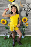 DLH2400 Daisy & Yellow sleeveless summer girls sets (2 sets bundle)