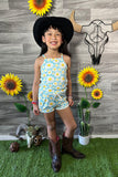 DLH2400 Daisy & Yellow sleeveless summer girls sets (2 sets bundle)