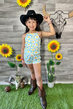 DLH2400 Daisy & Yellow sleeveless summer girls sets (2 sets bundle)