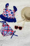 Blue Star printed 2pcs bathing suite set DLH2366