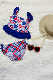 Blue Star printed 2pcs bathing suite set DLH2366