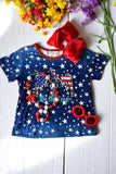 WE THE PEOPLE USA thunder bird & stars printed girls t-shirt XCH0660-1H A9S5