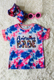 AMERICAN BABE 4th July short sleeve girls top XCH0899-7H A9S5