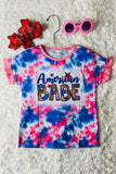 AMERICAN BABE 4th July short sleeve girls top XCH0899-7H A9S5