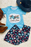 HOME SWEET HOME blue printed girls set DLH1017-11