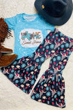 HOME SWEET HOME blue printed girls set DLH1017-11