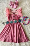 Blush girl dress w/ruffle sleeves XCH0888-18H (A2S3)