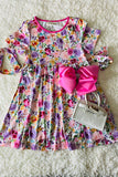 Floral printed girl dress XCH0888-3H (A1S4)