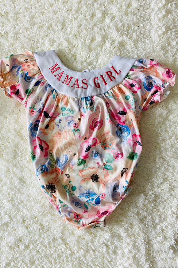 MAMAS GIRL embroidery Floral printed baby onesie DLH2418