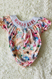 MAMAS GIRL embroidery Floral printed baby onesie DLH2418 (A13S4)