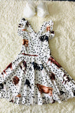 Polka dots & cow printed dress w/criss cross back DLH2316 (A1S6)