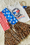 Girls boutique clothing wholesale America leopard printed girl set DLH0923-04 A9S5