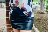 BQ14112 Black leather short tighten women skirts wholesale