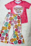 11906MZ Mama's girl flower print blush girls clothing sets