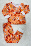 XCH0013-2H Butterfly & flower two piece girls pajamas sets wholesale