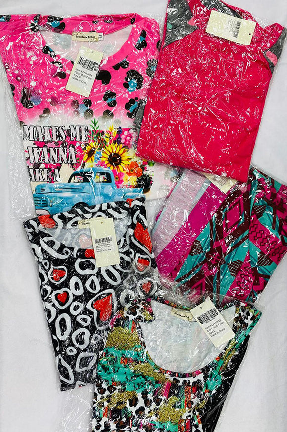 Wholesale women's apparel mix sizes and styles 5pcs sales $25, No return, No refund