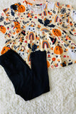 "BOO", rainbows, ghost, bats, & pumpkins 2pc ruffle set XCH0010-3H